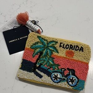 America & Beyond Beaded Florida Clutch